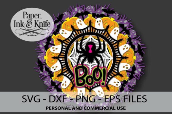 3D SVG Halloween Wreath for Local Branding