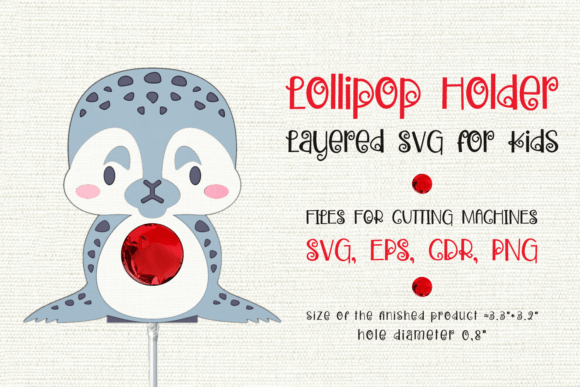 Baby Seal Lollipop Holder: 3D SVG for Kids Crafts