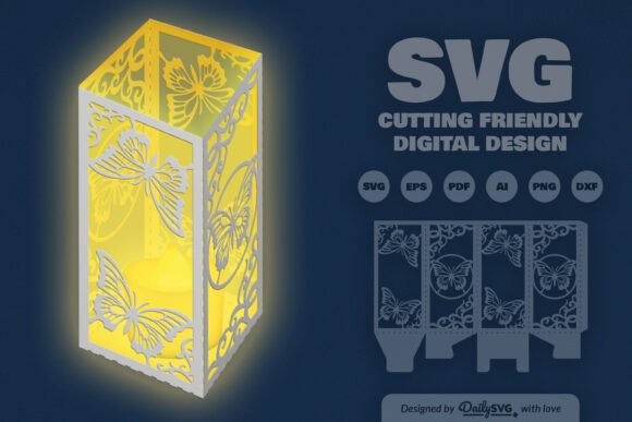 Butterfly Lantern 3D SVG for Shadow Boxes
