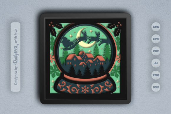 Christmas 3D SVG: Santa Sleigh Snow Globe Review