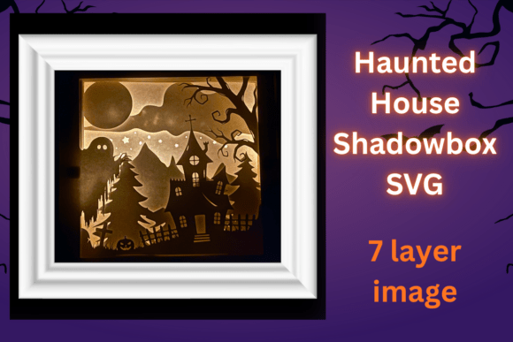 Haunted House in the Woods 3D SVG for Halloween
