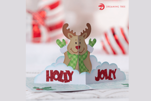 Holly Jolly Reindeer Card SVG: A 3D Christmas Asset Review