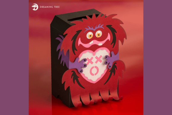 Monster Valentine's 3D SVG for Festive Crafts
