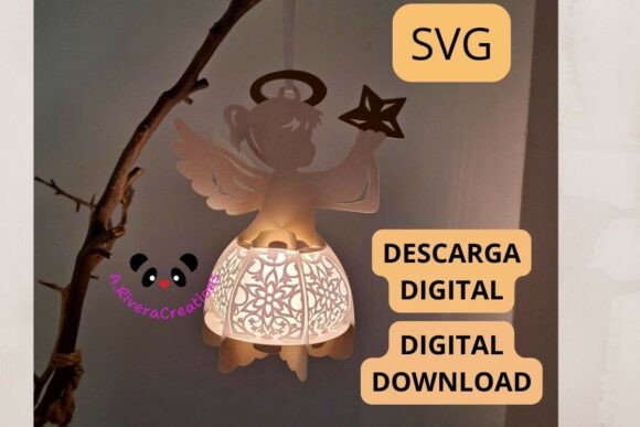 Paper Angel Lantern 3D SVG for Christmas