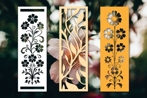 Paper Cut Floral Bookmarks SVG: A 3D SVG Asset for School