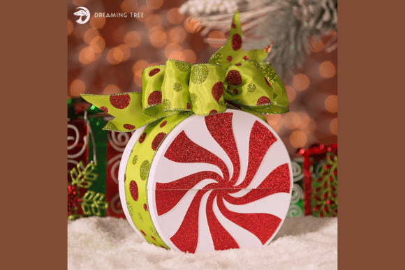 Peppermint Gift Box SVG: A 3D SVG Christmas Asset