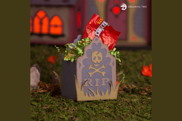 Skull Gravestone 3D SVG for Halloween Crafting