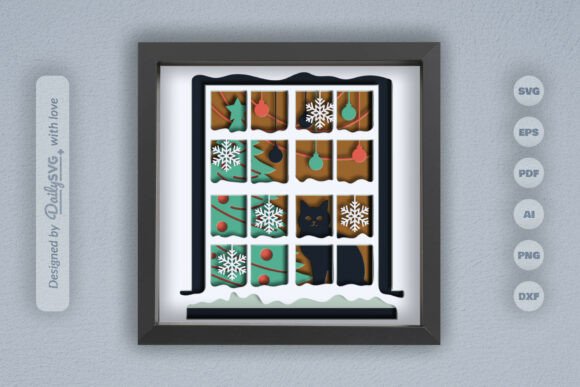 Snowie Christmas Night with Cat Layered 3D SVG Review